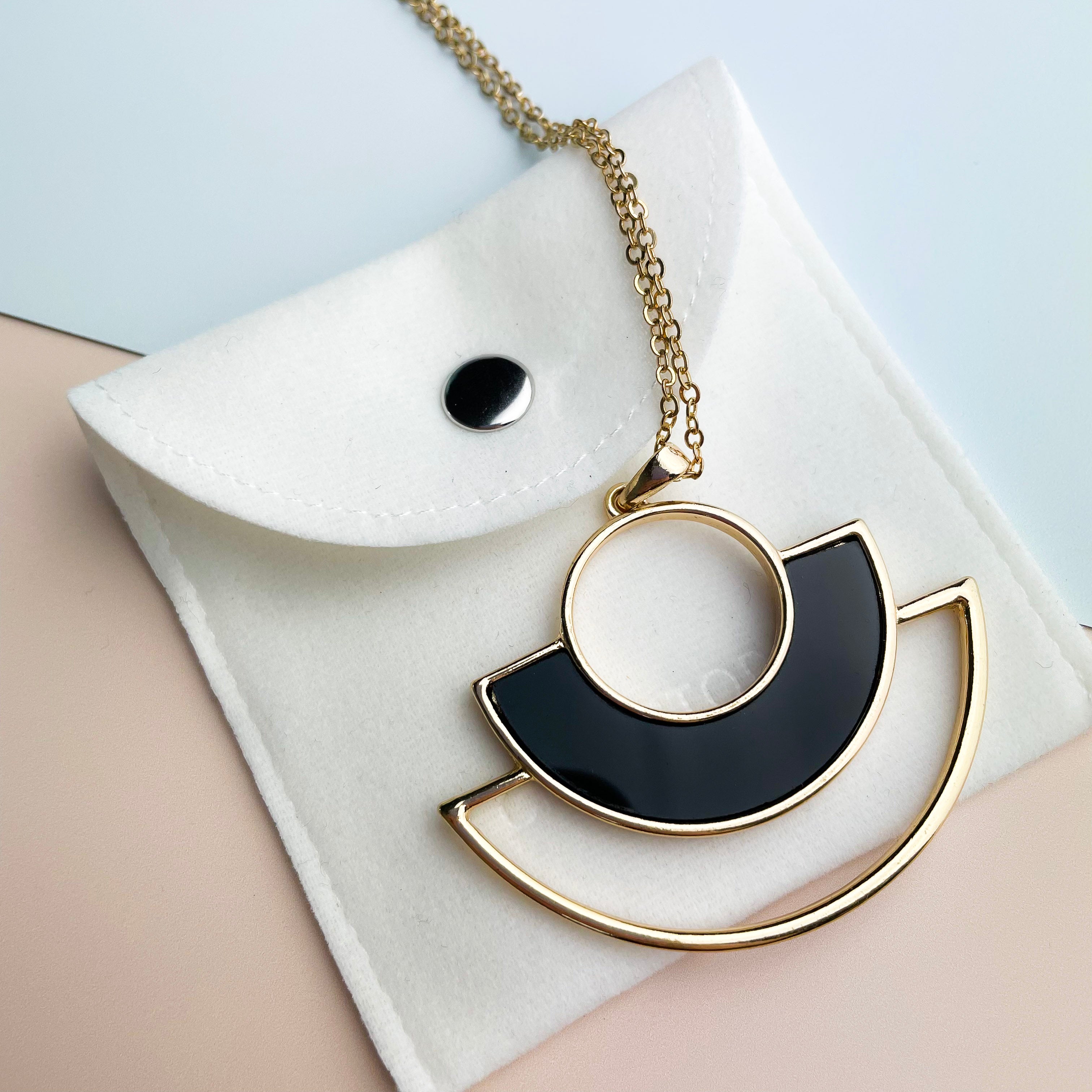 Gold half hot sale circle necklace