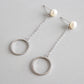Pearl Circle Drop Stud earrings