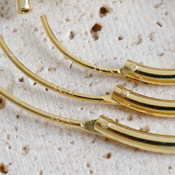 Gold Sleeper Hoop Earrings