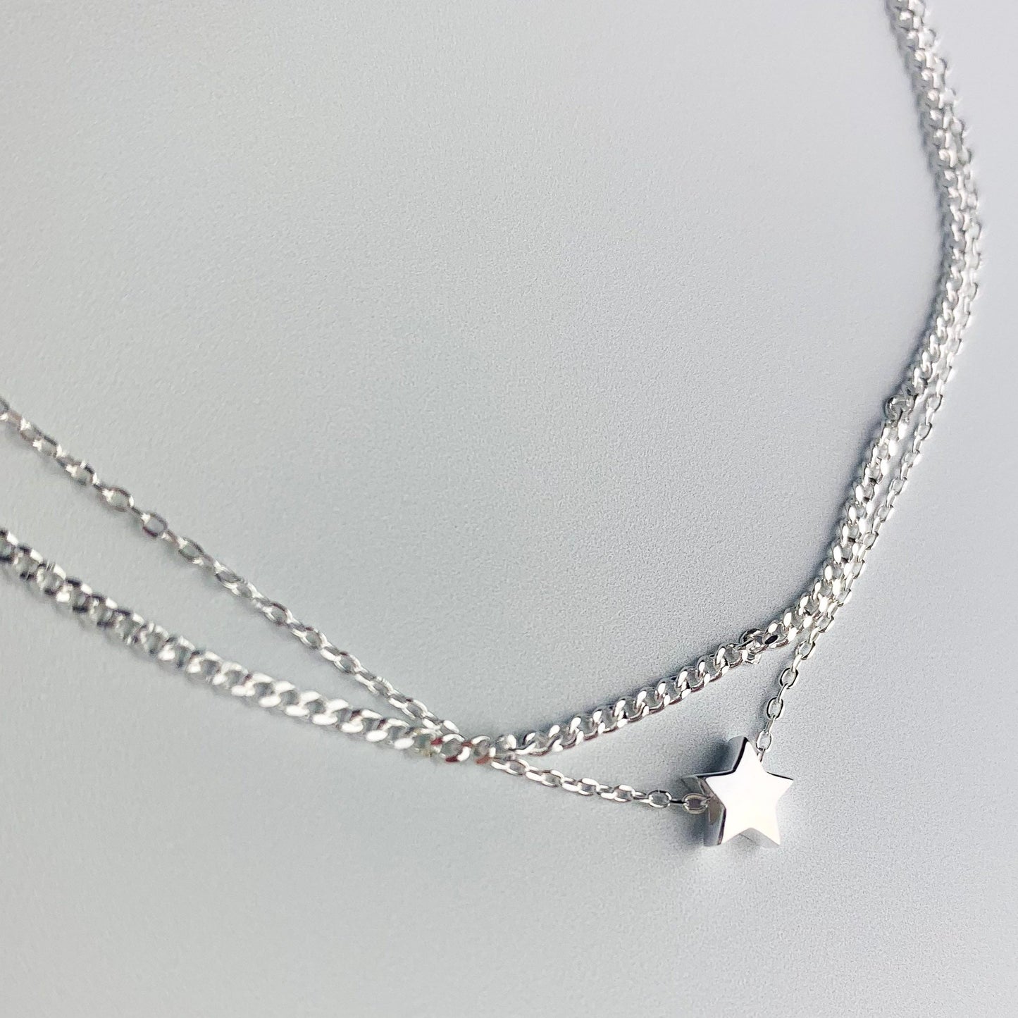 Double Chain Star Charm Anklet