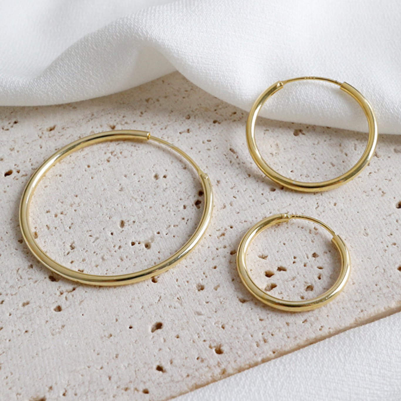 Gold Sleeper Hoop Earrings