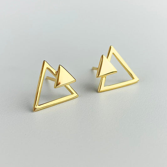 Double Triangle Stud Earrings