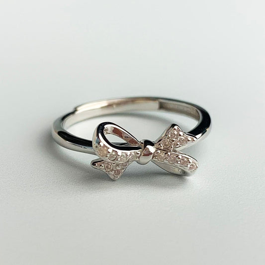 Crystal Bow Adjustable Ring