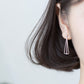 Silver Triangle Dangle Earrings