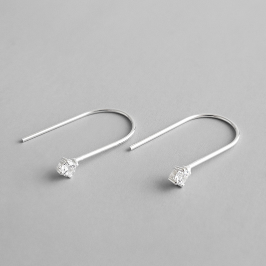 White Crystal Drop Earrings