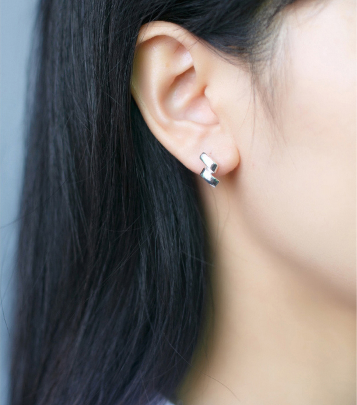 Silver Stud Twist Earrings