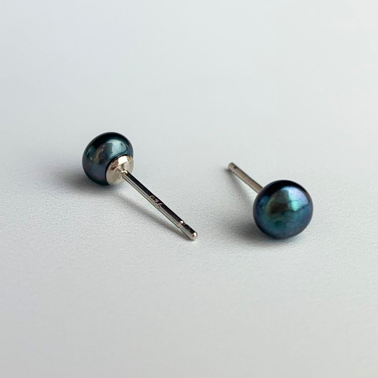 Blue Pearl Stud Earrings