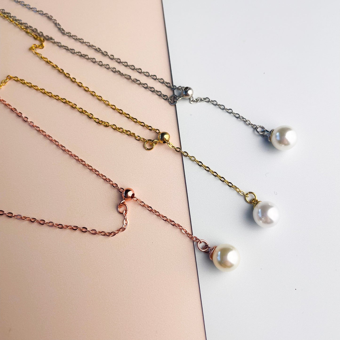 Pearl Adjustable Pendant Necklace