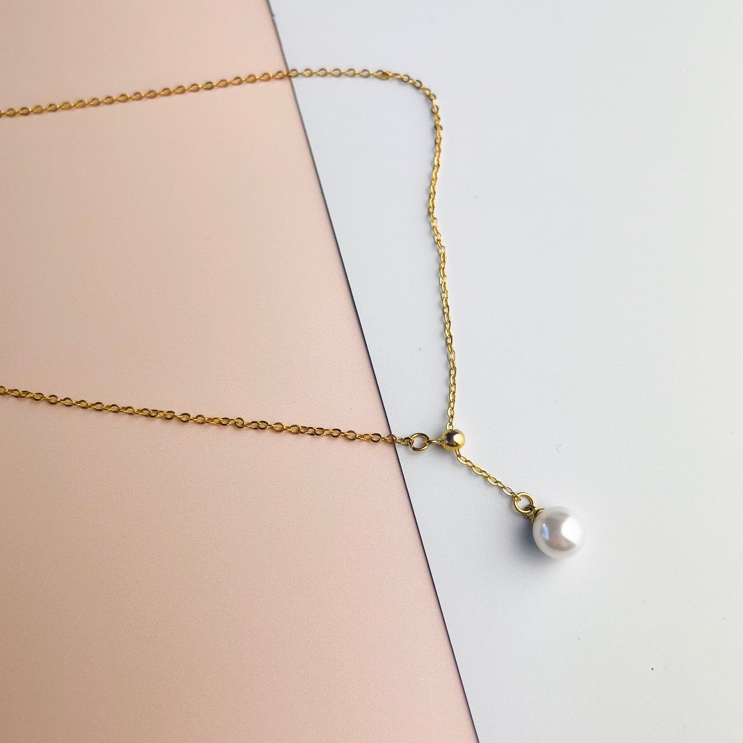 Pearl Adjustable Pendant Necklace