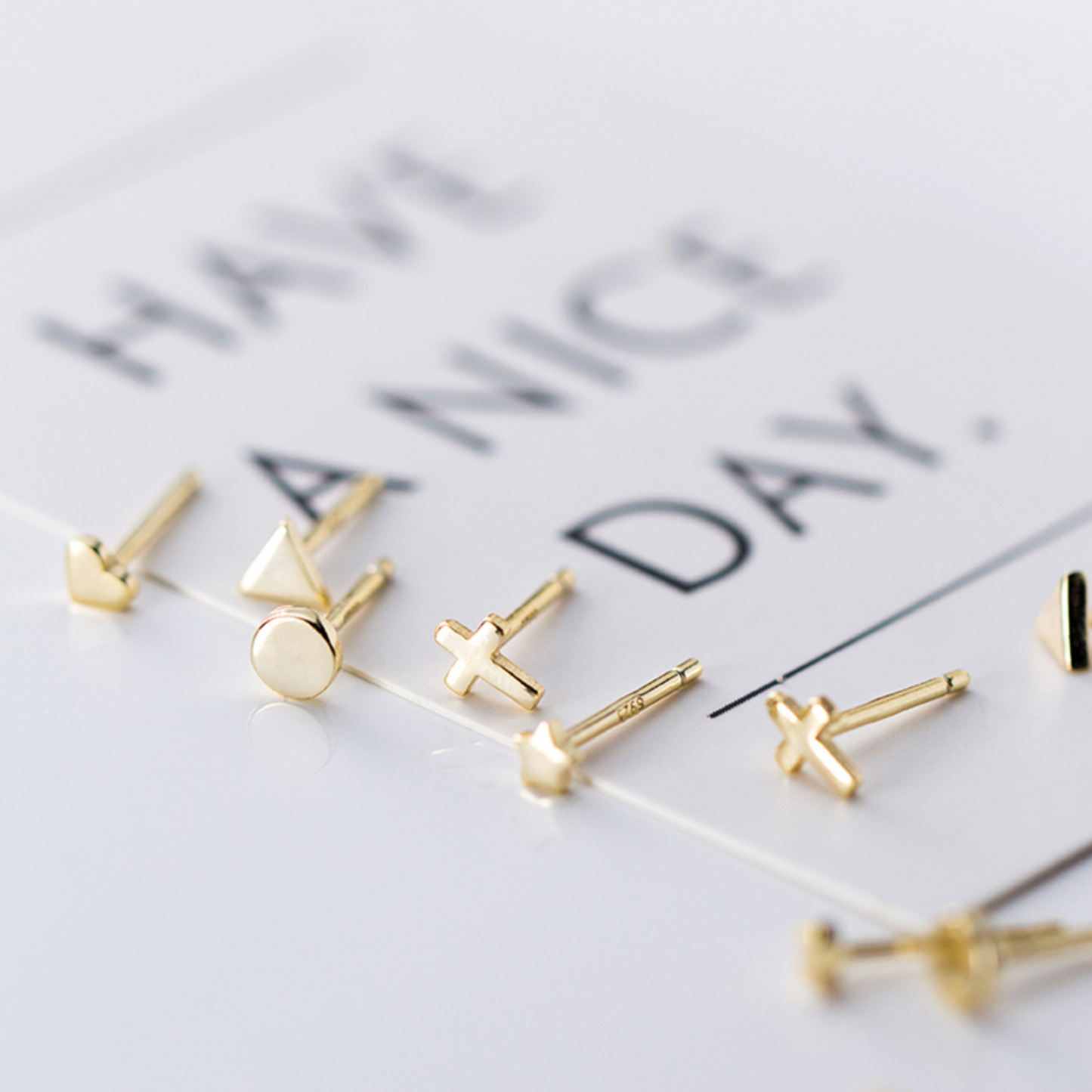 Tiny Geometric Stud Earrings