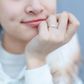 Crystal Detail Feather Adjustable Ring