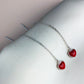 Red Heart Threader Earrings