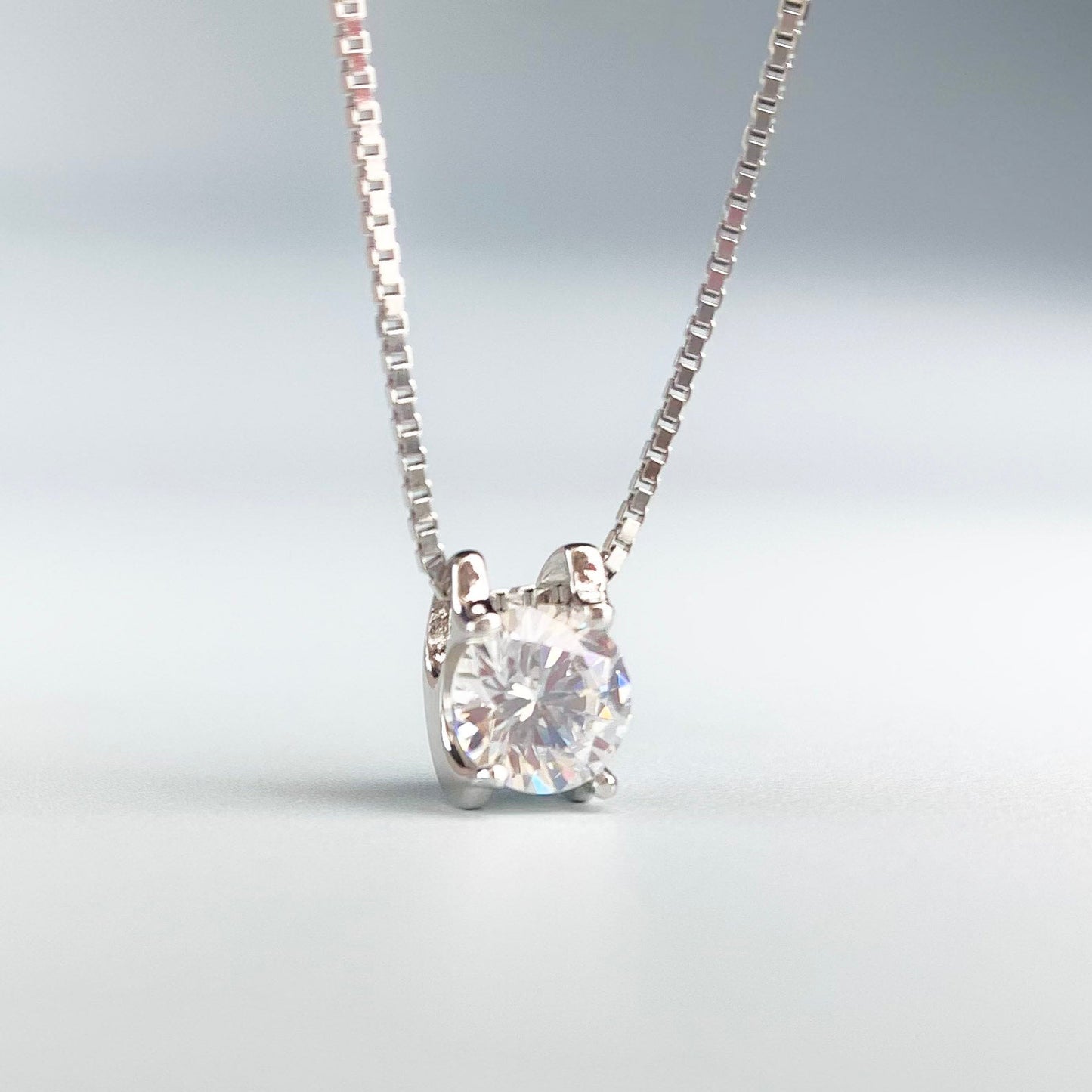 White Crystal Pendant Necklace