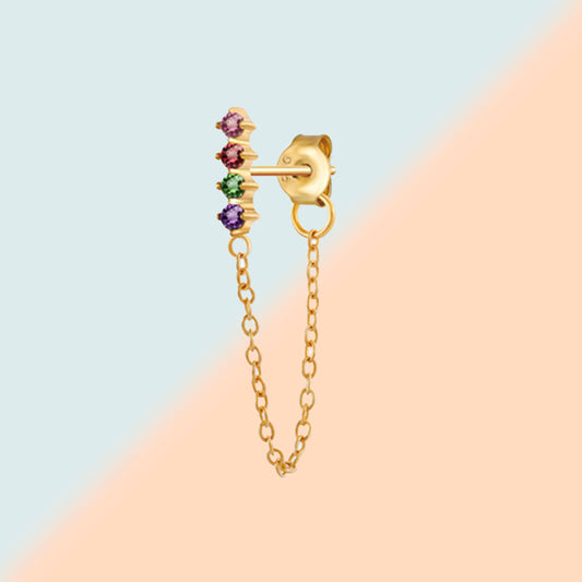 Multicolour Stud with Chain