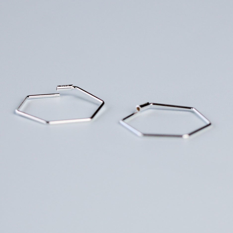 Hexagonal Hoop Earrings