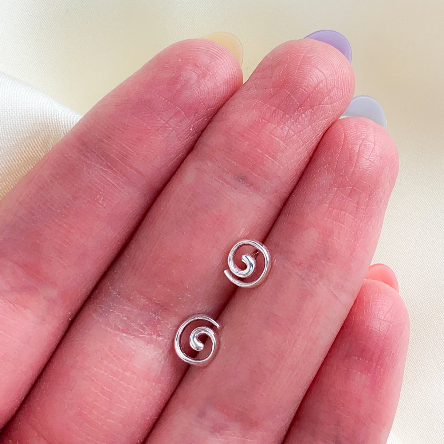 Tiny Spiral Stud Earrings