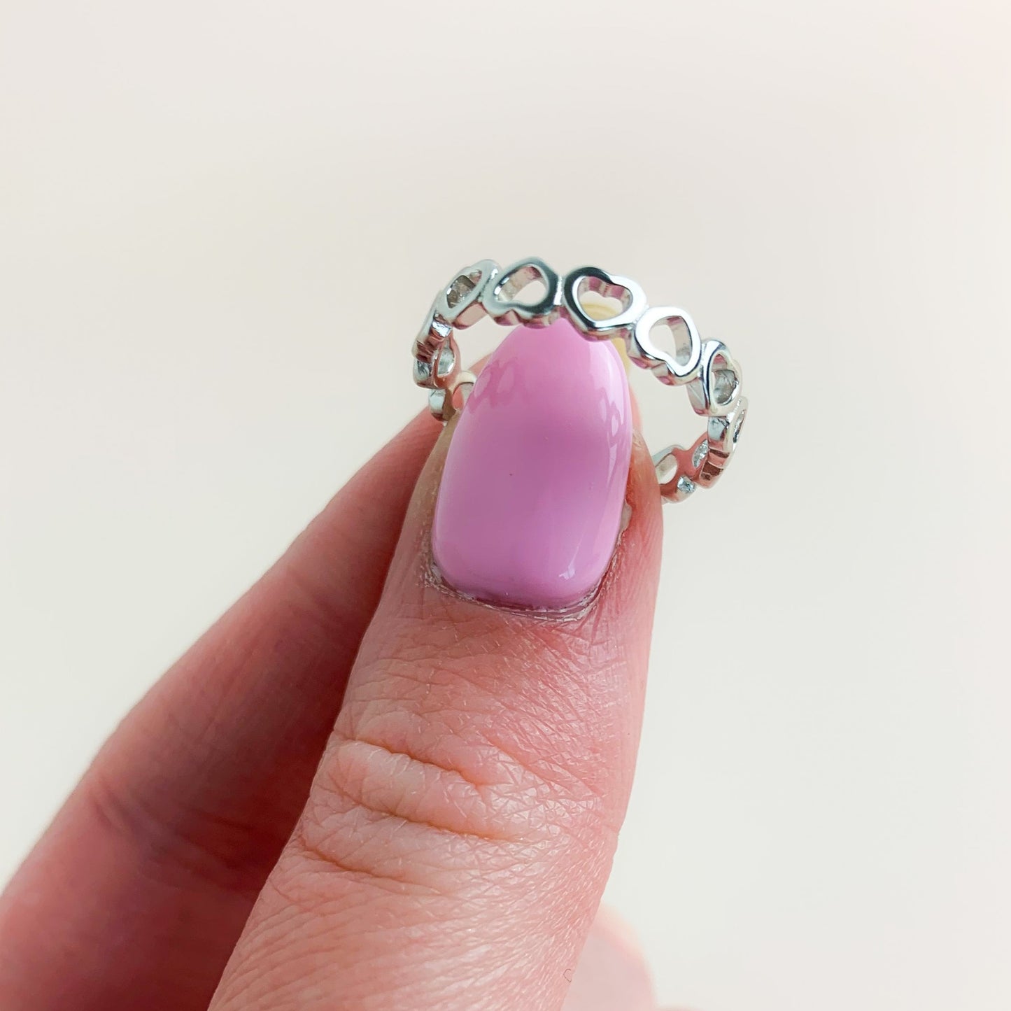 Adjustable Heart Link  Ring