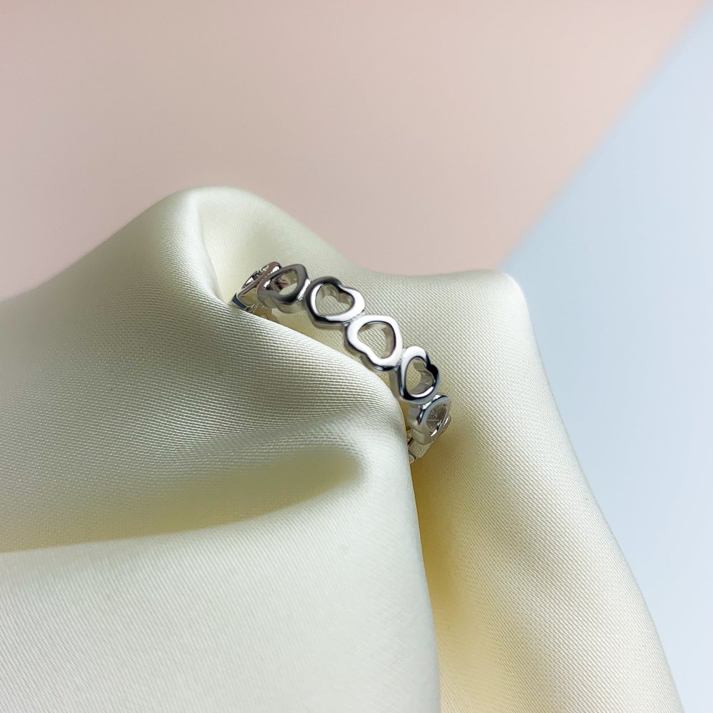 Adjustable Heart Link  Ring