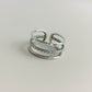 Triple Silver Adjustable Ring