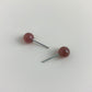 Red Speckled Crystal Ball Stud Earrings