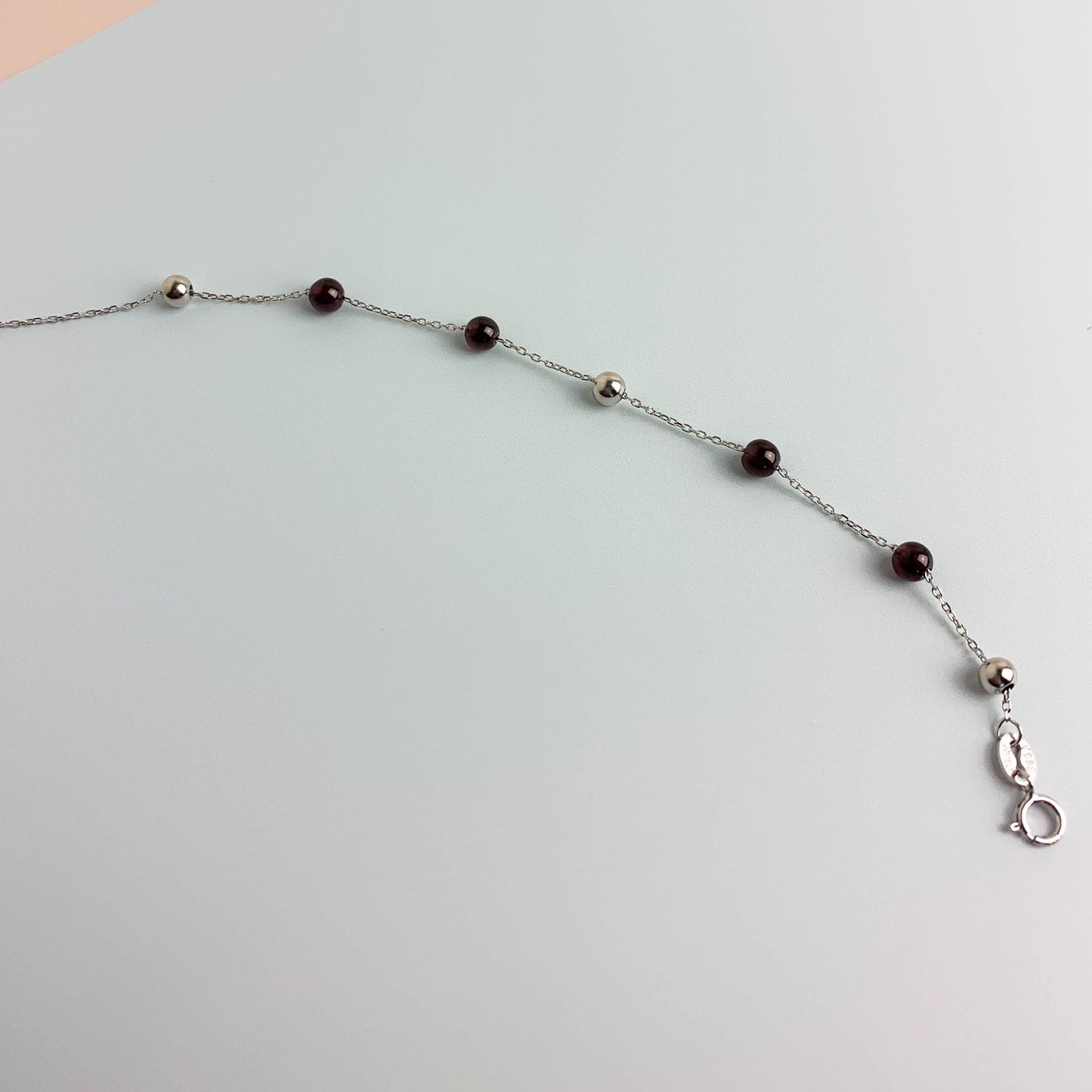 Garnet Colour Beaded Bracelet