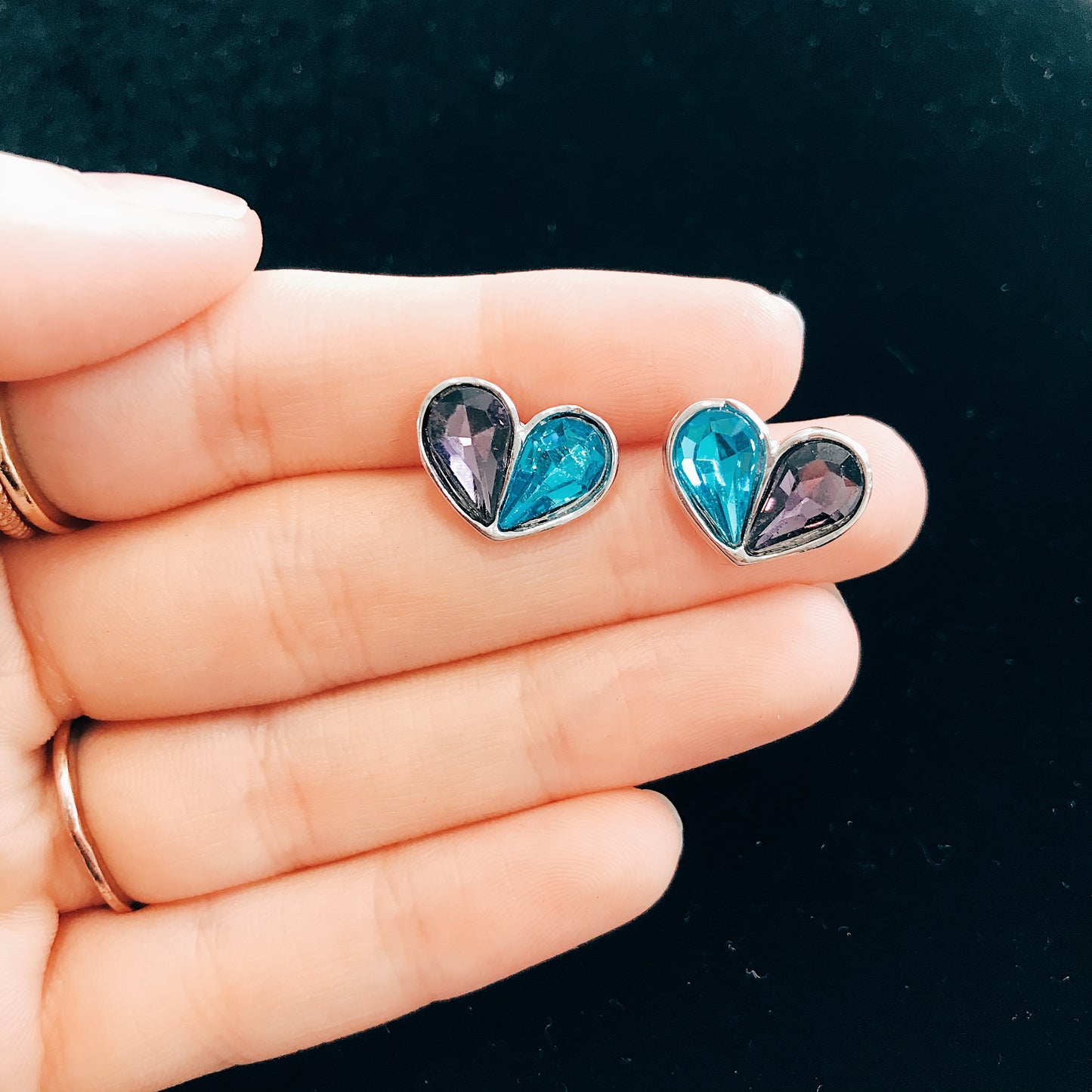 Colourful Heart Studs
