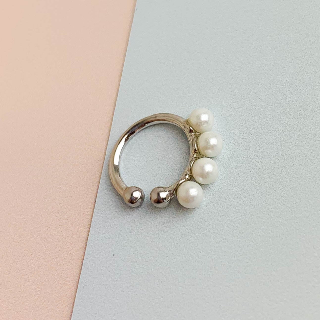 Ear Cuff with White Pearls
