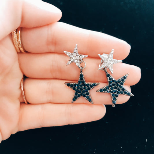 Star Rhinestones Drop Earrings