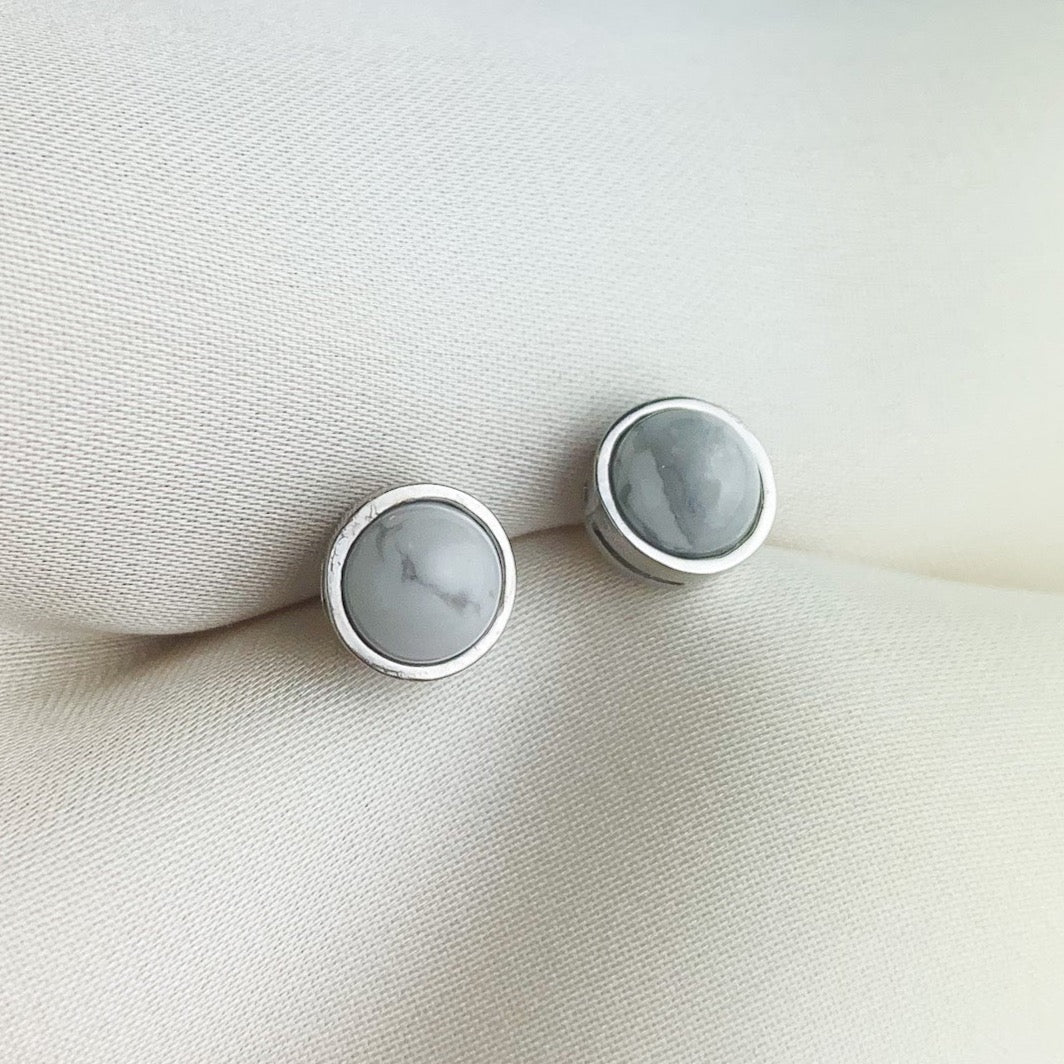 Circular Gemstone Stud Earrings