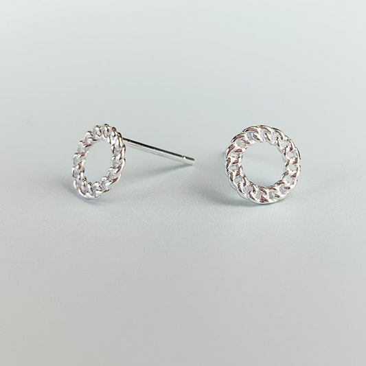Circle Chain Stud Earrings