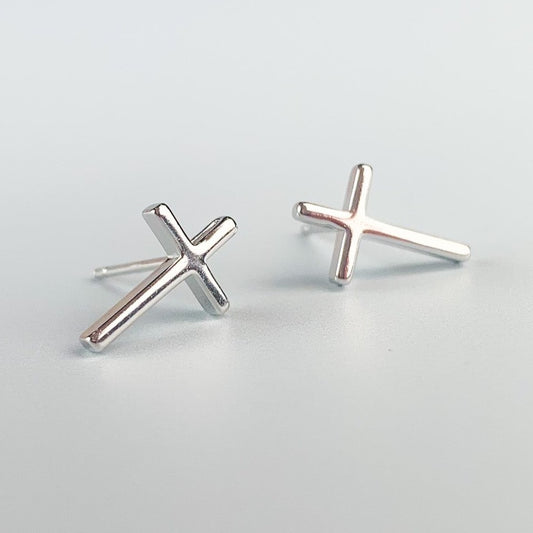 Minimalist Cross Stud Earrings