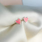 Pink Heart Stud Earrings