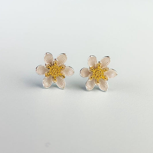 Magnolia Flower Stud Earrings