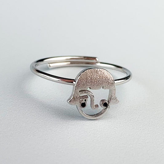 Abstract Face Adjustable Ring
