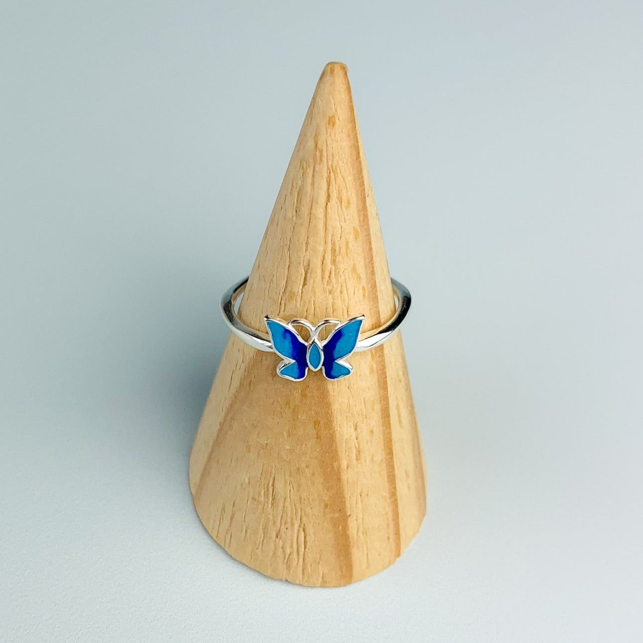 Blue Butterfly Adjustable Ring