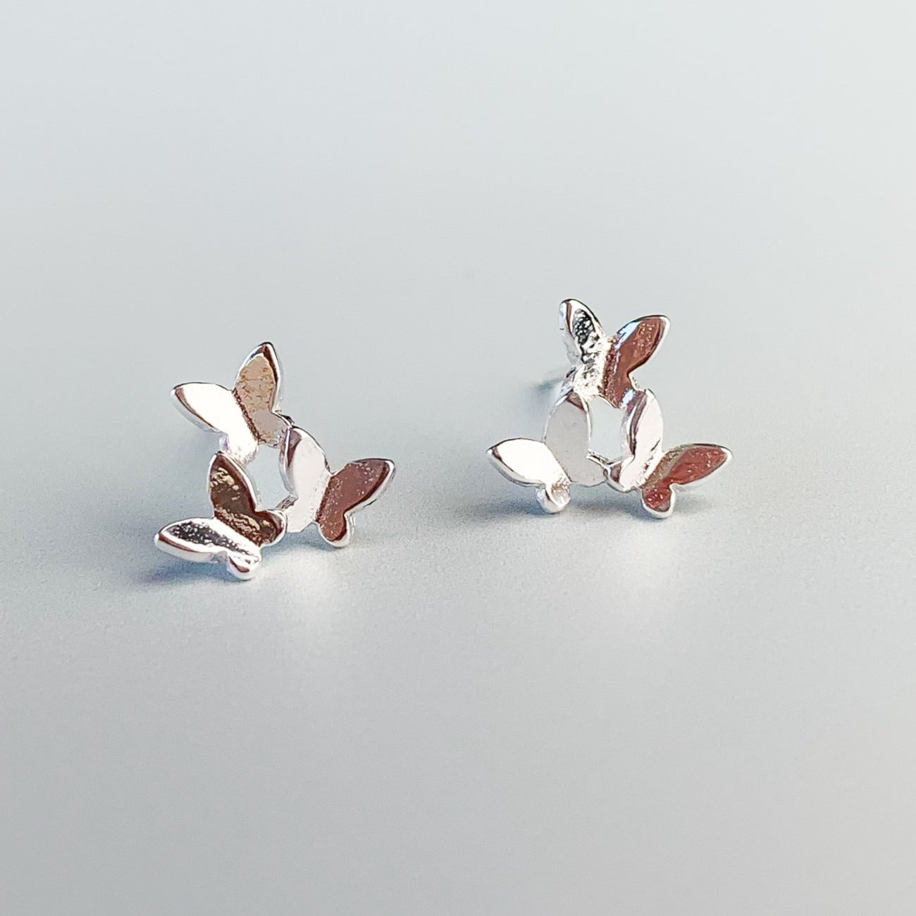 Three Butterfly Stud Earrings