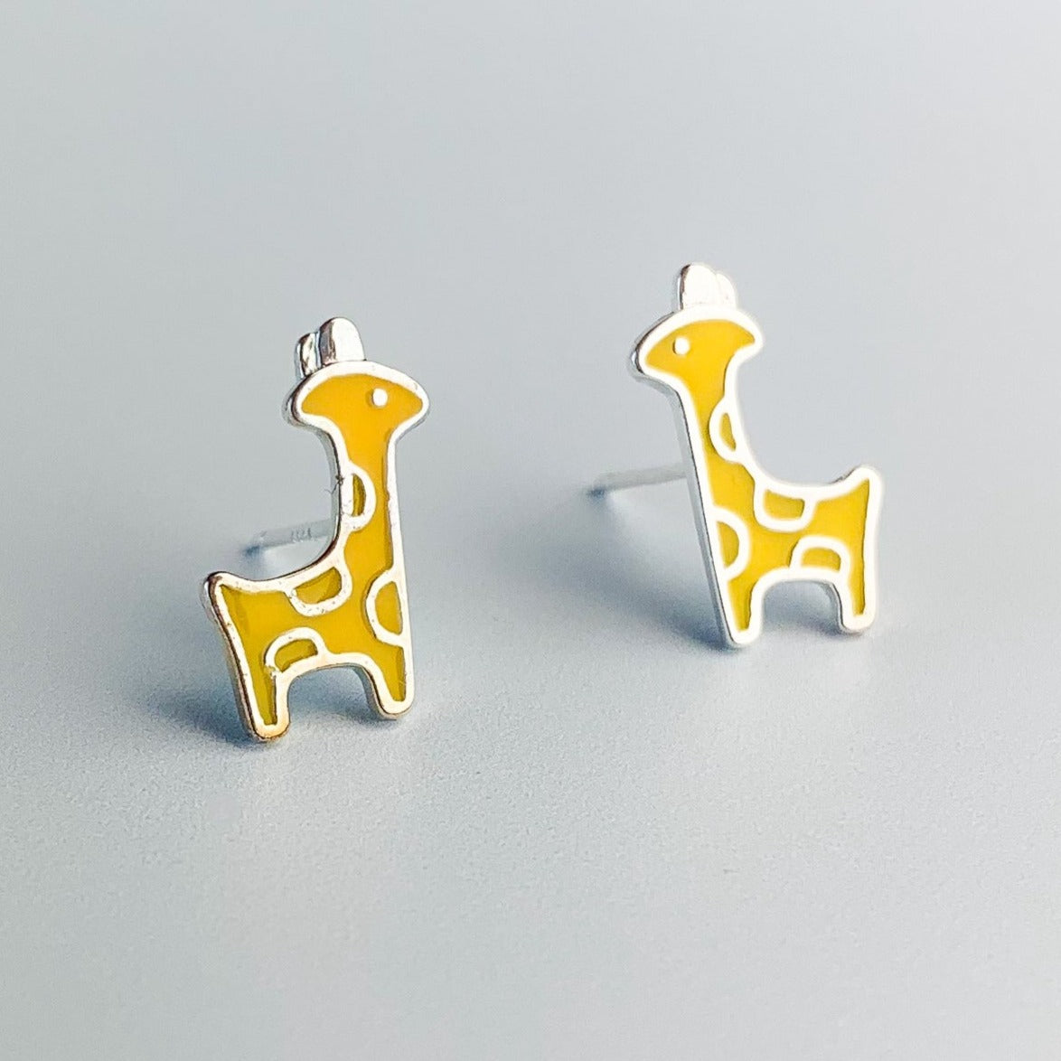Yellow Giraffe Stud Earrings