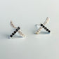 Black and White Crystal Dragonfly Stud Earrings