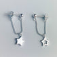 Star Dangle Chain Loop Earrings