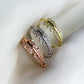 Crystal Detail Feather Adjustable Ring