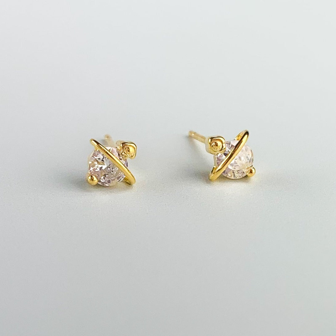 Tiny Crystal Stud Earrings