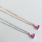 Pink Crystal Heart Pendant Necklace