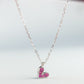 Pink Crystal Heart Pendant Necklace