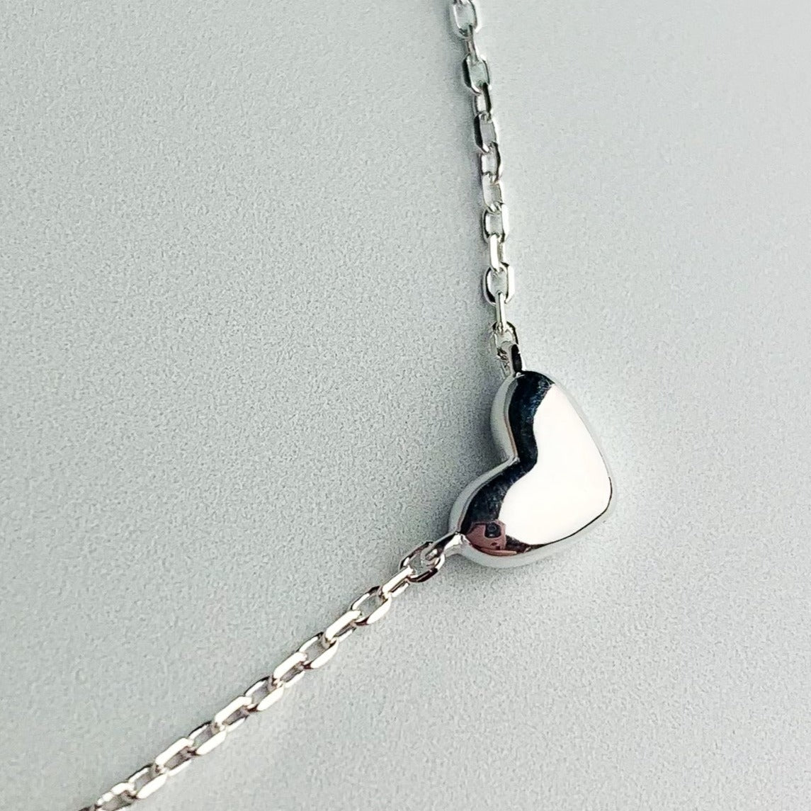 Sterling silver hot sale heart anklet