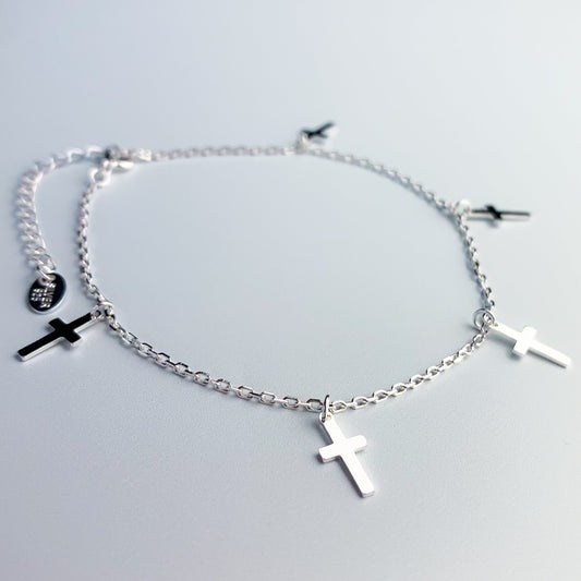 Cross Charm Chain Anklet