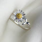 Daisy and Leaf Open Ring