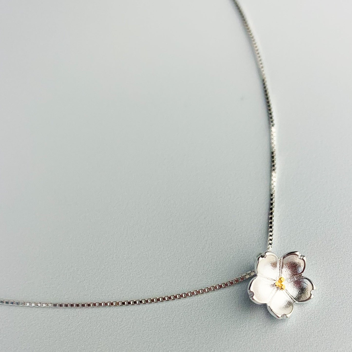 Matte Silver Flower Pendant