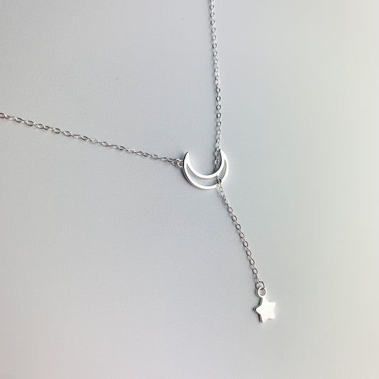 Moon and Star Threader Necklace