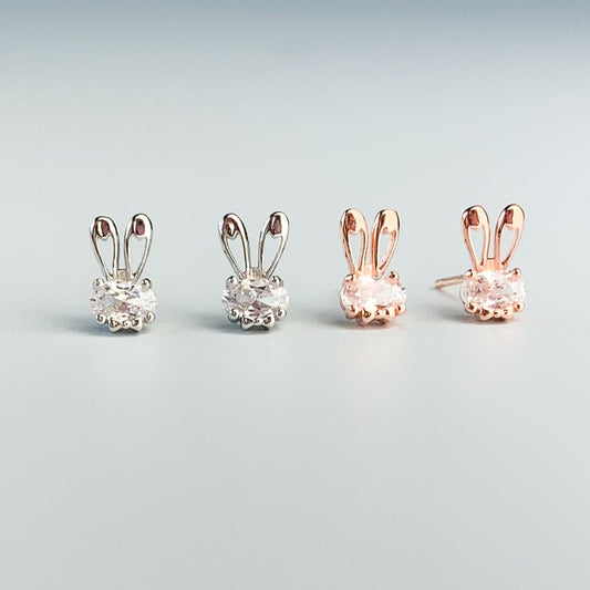 Bunny Ears Crystal Stud Earrings