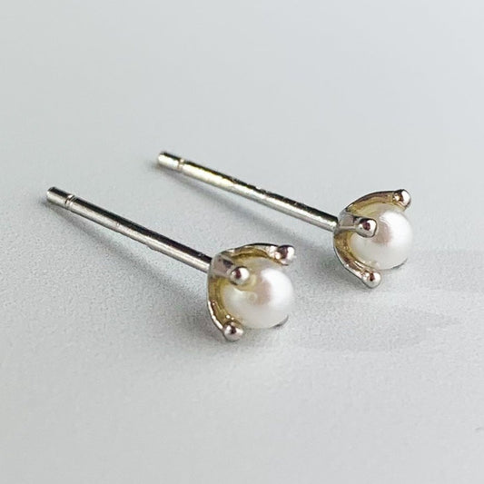 Tiny Pearl Stud Earrings